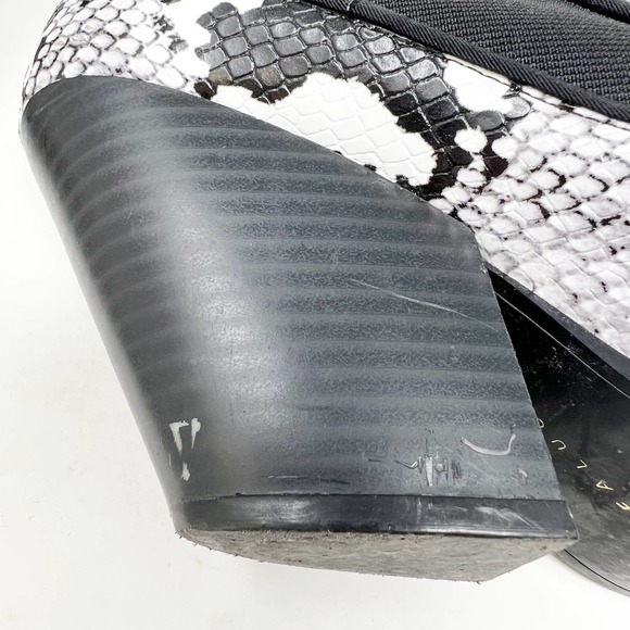 Zara Black and White Snake Print Ankle Boots - Picture 11 of 14